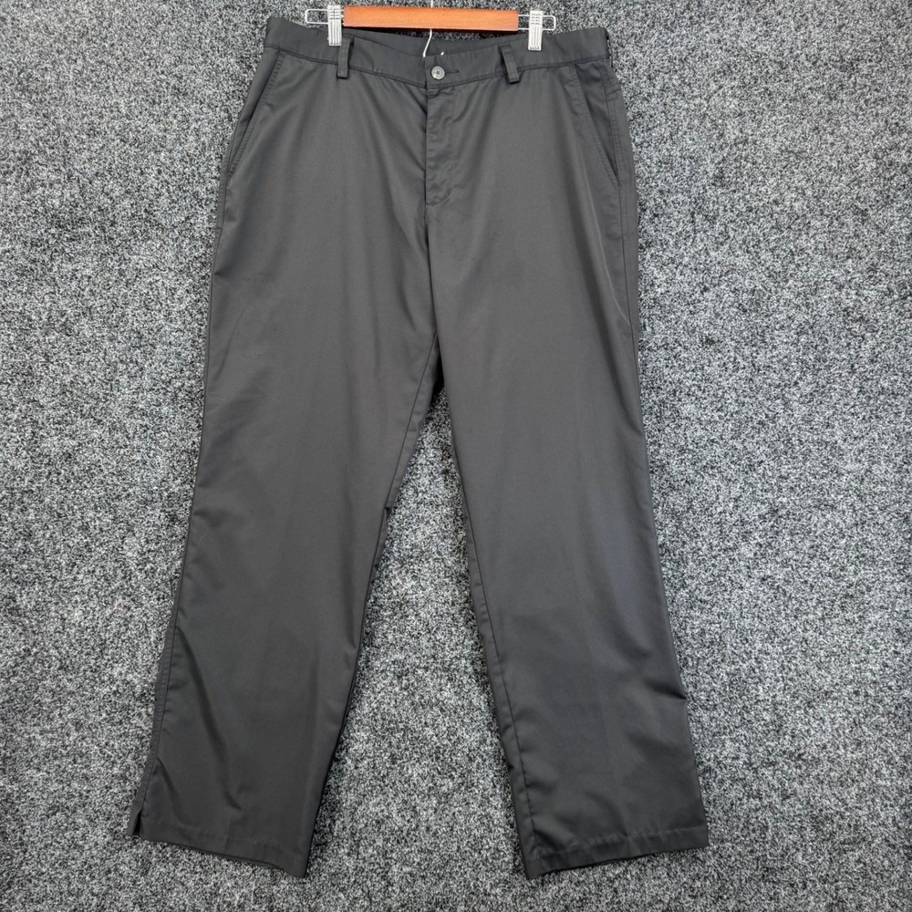 Adidas Climalite Mens Golf Pants Black 36x32 Flat Front Performance Trousers